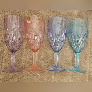 Marquis by Waterford Brookside pastel set of 4 iced beverage / water glasses New